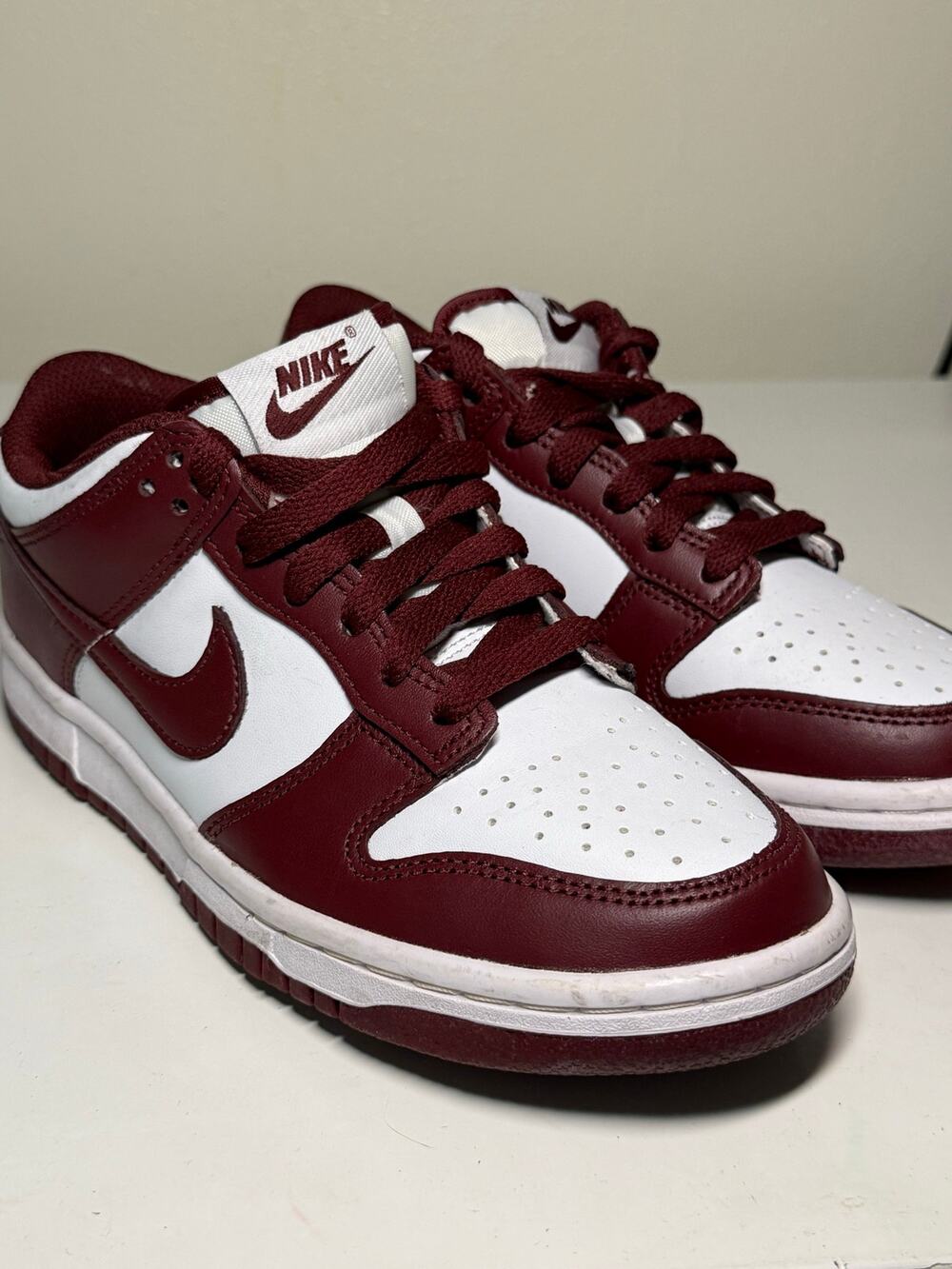 Nike Dunk Low Redwood Burgundy White Sneakers 4.5Y Women’s 6
